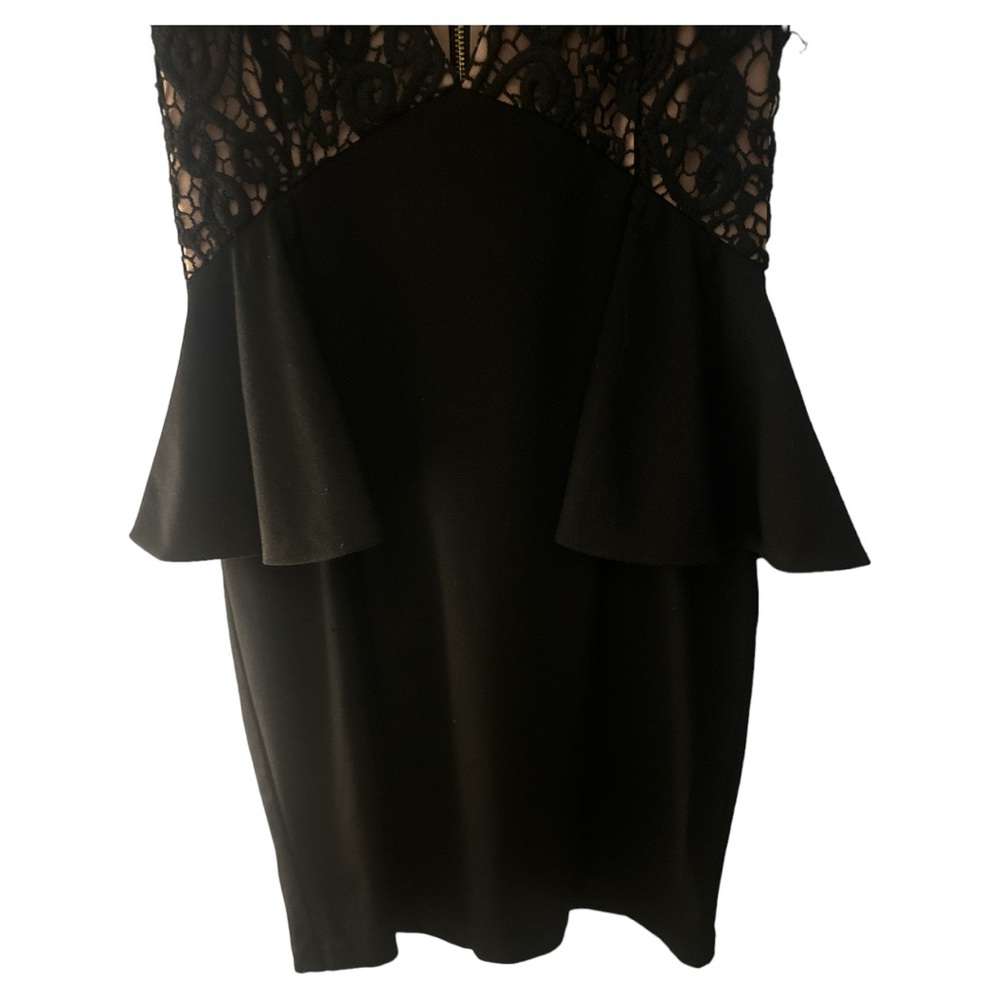 Blessed Are The Meek Lace Peplum Party Dress Sleeveless Black Size 1 - Picture 7 of 14
